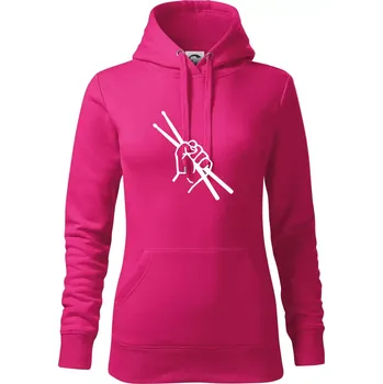 Dámská mikina Paličky ruka - Mikina dámská Cape s kapucí - XS ( Purpurová )