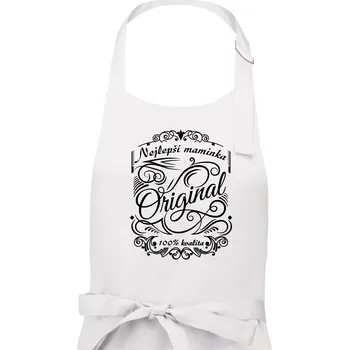 Kuchyňská zástěra Vintage nejlepší maminka 100% kvalita - Dámská zástěra na vaření - Univerzální velikost ( Bílá )