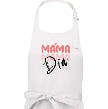 Kuchyňská zástěra D I A Máma pink - Dámská zástěra na vaření - Univerzální velikost ( Bílá )