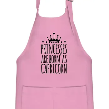 Kuchyňská zástěra Princesses are born as Capricorn - Kozoroh - Dětská zástěra na vaření - Univerzální velikost ( Růžová )