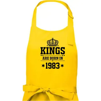 Kuchyňská zástěra Kings are born in 1983 - Pánská zástěra na vaření - Univerzální velikost ( Žlutá )