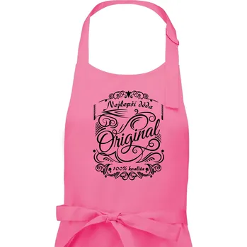 Kuchyňská zástěra Vintage nejlepší deda 100% kvalita - Pánská zástěra na vaření - Univerzální velikost ( Růžová )