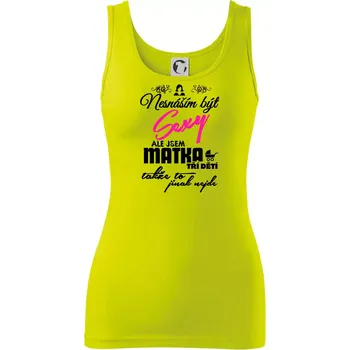 Dámské tričko Nesnáším být sexy matka 3 dětí - Dámské tílko - L ( Limetková )