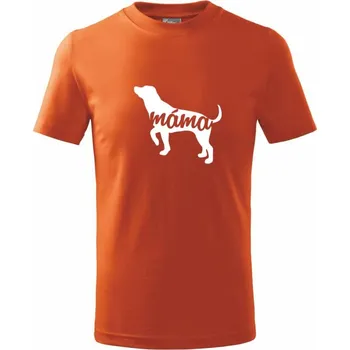 Chlapecké tričko Labradorský retrívr máma obrys - Tričko dětské bavlněné - 134 cm/8 let ( Oranžová )