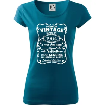 Dámské oblečení Vintage Etiketa - 1964 - Dámské triko Pure - 3XL ( Petrolejová )