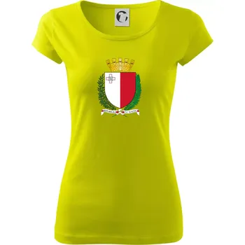 Dámské tričko Malta - statní znak - Dámské triko Pure - S ( Limetková )