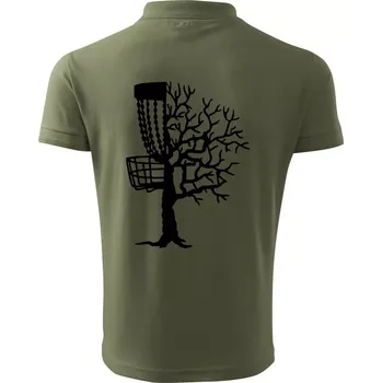 Pánská košile Disc golf pozor strom - Polokošile pánská Pique Polo 203 - XL ( Khaki )