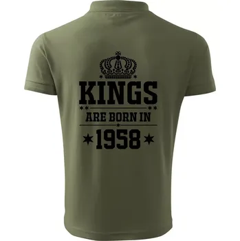 Pánská košile Kings are born in 1958 - Polokošile pánská Pique Polo 203 - M ( Khaki )