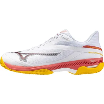 Pánská obuv Pánská tenisová obuv Mizuno Wave Exceed Court Clay M White/Calypso Coral/Citrus EUR 43
