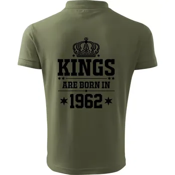 Pánská košile Kings are born in 1962 - Polokošile pánská Pique Polo 203 - S ( Khaki )