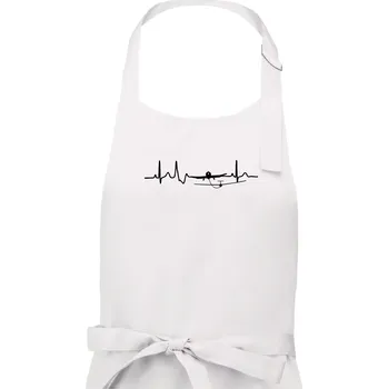 Kuchyňská zástěra Ekg kluzák a letadlo - Pánská zástěra na vaření - Univerzální velikost ( Bílá )