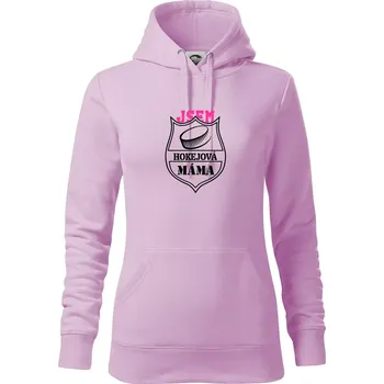 Dámská mikina Hokejová máma - puk - Mikina dámská Cape s kapucí - S ( Orchid )