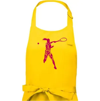 Kuchyňská zástěra Tenistka klikihaky - Dámská zástěra na vaření - Univerzální velikost ( Žlutá )