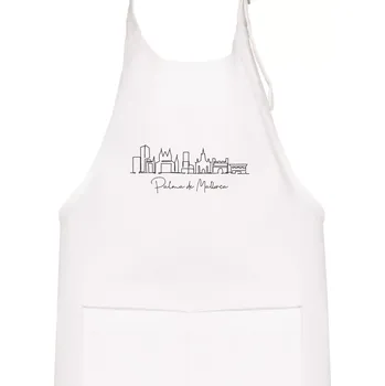 Kuchyňská zástěra Mallorca - Siluety památek - Dětská zástěra na vaření - Univerzální velikost ( Bílá )