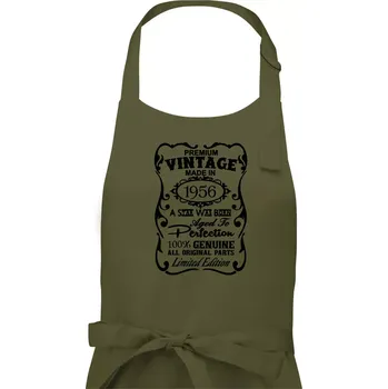 Kuchyňská zástěra Vintage Etiketa - 1956 - Dámská zástěra na vaření - Univerzální velikost ( Khaki )