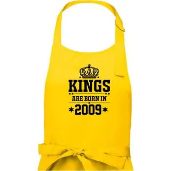 Kuchyňská zástěra Kings are born in 2009 - Pánská zástěra na vaření - Univerzální velikost ( Žlutá )