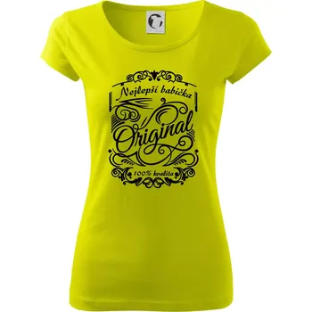Vintage nejlepší babička 100% kvalita - Dámské triko Pure - XL ( Limetková )
