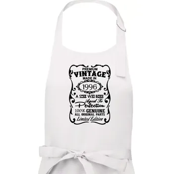 Kuchyňská zástěra Vintage Etiketa - 1996 - Pánská zástěra na vaření - Univerzální velikost ( Bílá )