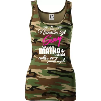 Dámské tričko Nesnáším být sexy matka 4 dětí - Dámské Maskáčové tílko - XS ( Hnědý maskáč )