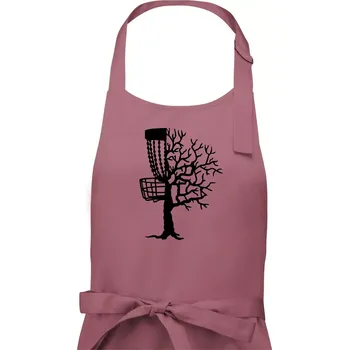 Kuchyňská zástěra Disc golf pozor strom - Dámská zástěra na vaření - Univerzální velikost ( Starorůžová )