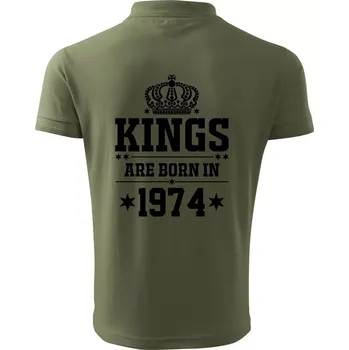 Pánská košile Kings are born in 1974 - Polokošile pánská Pique Polo 203 - S ( Khaki )