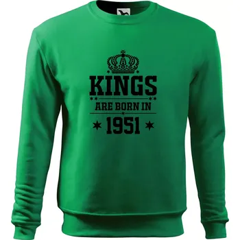 Pánská mikina Kings are born in 1951 - Mikina Essential pánská - XL ( Středně zelená )