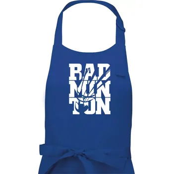 Kuchyňská zástěra Badminton nápis - Pánská zástěra na vaření - Univerzální velikost ( Královská modrá )