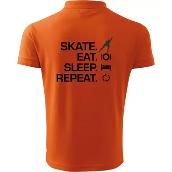 Pánská košile Eat sleep skate - lední bruslení - Polokošile pánská Pique Polo 203 - 3XL ( Oranžová )