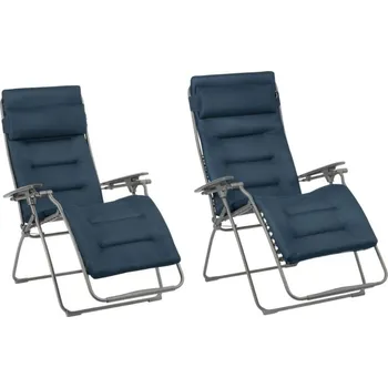 Křeslo Sada 2 Relaxační křeslo FUTURA BeComfort modrá Bleu Encre
