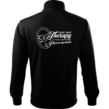 Pánská mikina I don't need therapy wheel in my hands (vedle sebe) - Mikina bez kapuce Adventure - S ( Černá )