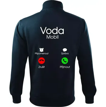 Pánská mikina Voda volá - Mikina bez kapuce Adventure - S ( Námořní modrá (velmi tmavá - téměř černá) )