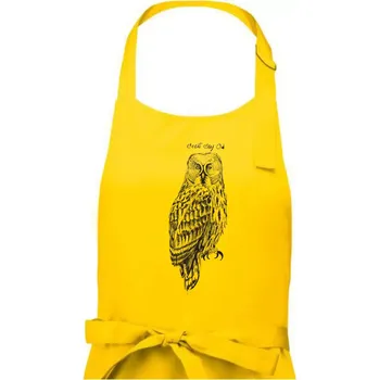 Kuchyňská zástěra Puštík vousatý great gray owl - Dámská zástěra na vaření - Univerzální velikost ( Žlutá )