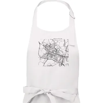 Kuchyňská zástěra Mapy měst černobílé Ostrava Poruba - Dámská zástěra na vaření - Univerzální velikost ( Bílá )