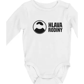 Dětská móda Hlava rodiny - Body kojenecké s dlouhým rukávem - Dlouhý r. do 3 měs ( Bílá )