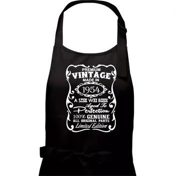 Kuchyňská zástěra Vintage Etiketa - 1954 - Pánská zástěra na vaření - Univerzální velikost ( Černá )