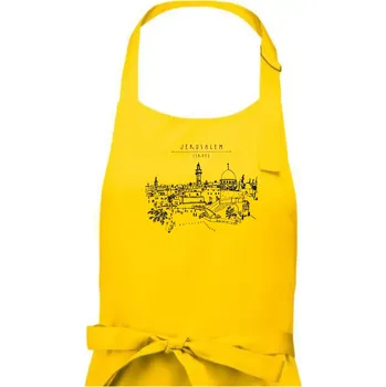 Kuchyňská zástěra Kreslený Jeruzalém - Pánská zástěra na vaření - Univerzální velikost ( Žlutá )