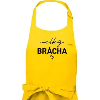 Kuchyňská zástěra Velký brácha - nápis na prsou - Pánská zástěra na vaření - Univerzální velikost ( Žlutá )