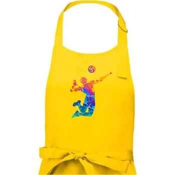 Kuchyňská zástěra Volejbalista splash s míčem - Pánská zástěra na vaření - Univerzální velikost ( Žlutá )