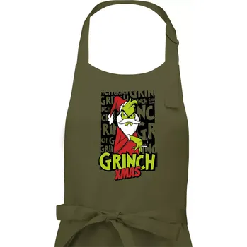 Kuchyňská zástěra Grinch Xmas - Pánská zástěra na vaření - Univerzální velikost ( Khaki )