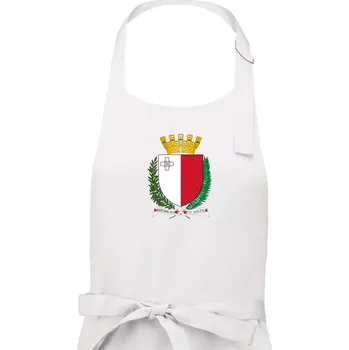 Kuchyňská zástěra Malta - statní znak - Dámská zástěra na vaření - Univerzální velikost ( Bílá )