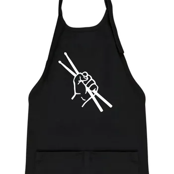 Kuchyňská zástěra Paličky ruka - Dětská zástěra na vaření - Univerzální velikost ( Černá )