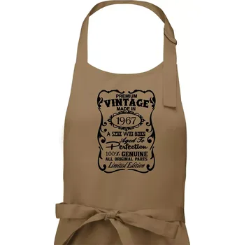 Kuchyňská zástěra Vintage Etiketa - 1967 - Pánská zástěra na vaření - Univerzální velikost ( Cappuccino )