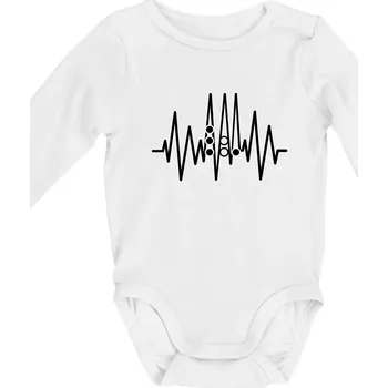 Kojenecký body Backgammon EKG - Body kojenecké s dlouhým rukávem - Dlouhý r. do 3 měs ( Bílá )