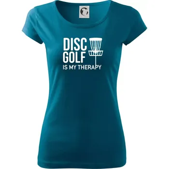Dámské tričko Disc golf is my therapy - Dámské triko Pure - 3XL ( Petrolejová )