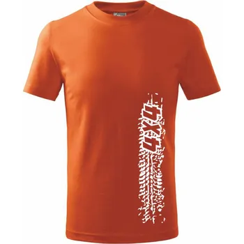 Chlapecké tričko Pneu stopa 4x4 - Tričko dětské bavlněné - 158 cm/12 let ( Oranžová )