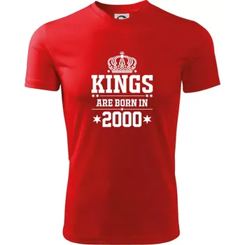 Pánské tričko Kings are born in 2000 - Pánské triko Fantasy sportovní (dresovina) - XL ( Červená )