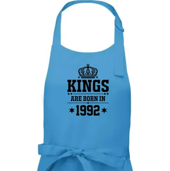 Kuchyňská zástěra Kings are born in 1992 - Pánská zástěra na vaření - Univerzální velikost ( Světlý tyrkys )