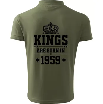 Pánská košile Kings are born in 1959 - Polokošile pánská Pique Polo 203 - M ( Khaki )