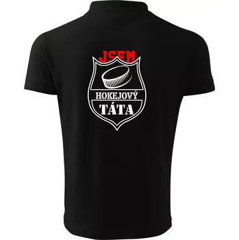 Pánská košile Hokejový táta - puk - Polokošile pánská Pique Polo 203 - 4XL ( Černá )