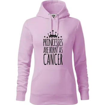 Dámská mikina Princesses are born as Cancer - Rak - Mikina dámská Cape s kapucí - S ( Orchid )